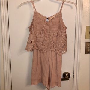 Pink laced romper